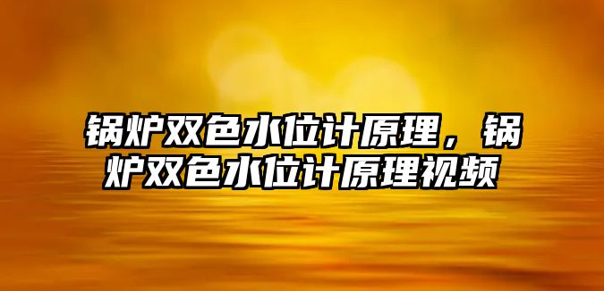鍋爐雙色水位計(jì)原理，鍋爐雙色水位計(jì)原理視頻