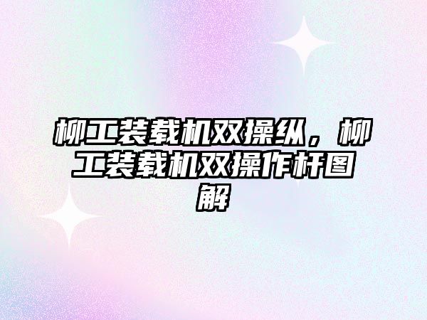 柳工裝載機雙操縱，柳工裝載機雙操作桿圖解