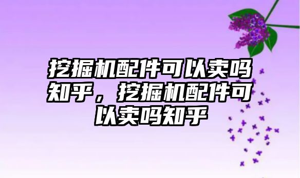 挖掘機(jī)配件可以賣嗎知乎，挖掘機(jī)配件可以賣嗎知乎
