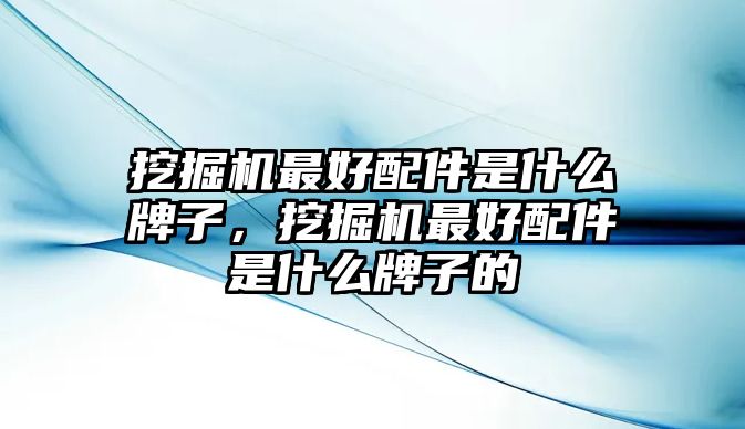 挖掘機(jī)最好配件是什么牌子，挖掘機(jī)最好配件是什么牌子的