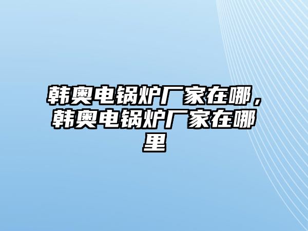 韓奧電鍋爐廠家在哪，韓奧電鍋爐廠家在哪里