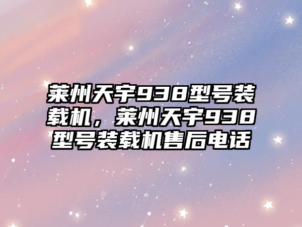 萊州天宇938型號裝載機，萊州天宇938型號裝載機售后電話