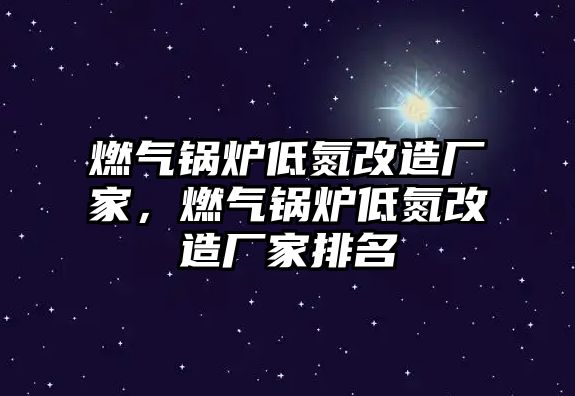 燃氣鍋爐低氮改造廠家，燃氣鍋爐低氮改造廠家排名