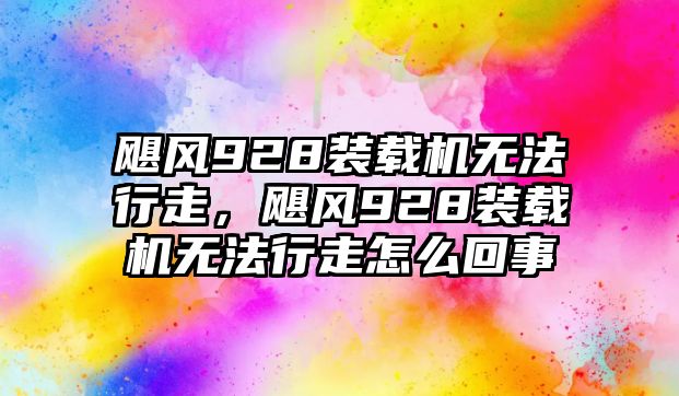 颶風(fēng)928裝載機無法行走，颶風(fēng)928裝載機無法行走怎么回事