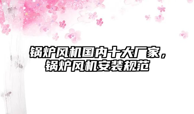 鍋爐風機國內十大廠家，鍋爐風機安裝規(guī)范