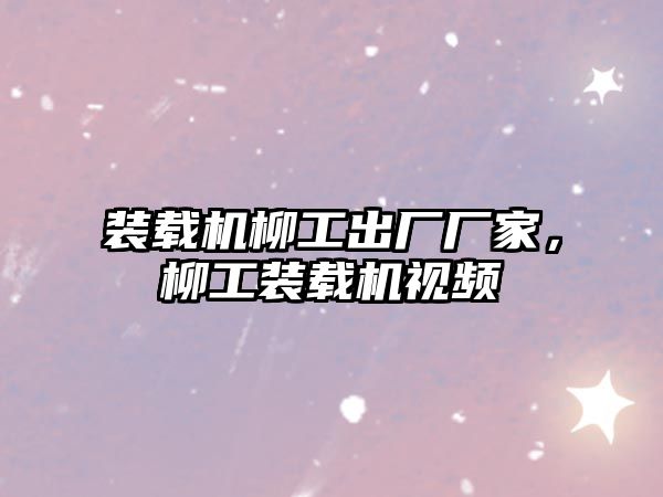 裝載機柳工出廠廠家，柳工裝載機視頻