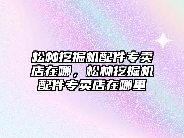 松林挖掘機配件專賣店在哪，松林挖掘機配件專賣店在哪里