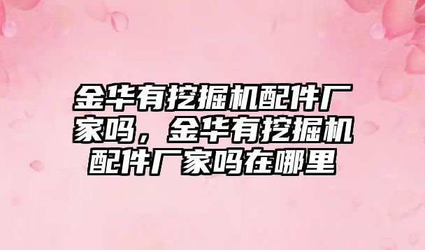 金華有挖掘機配件廠家嗎，金華有挖掘機配件廠家嗎在哪里