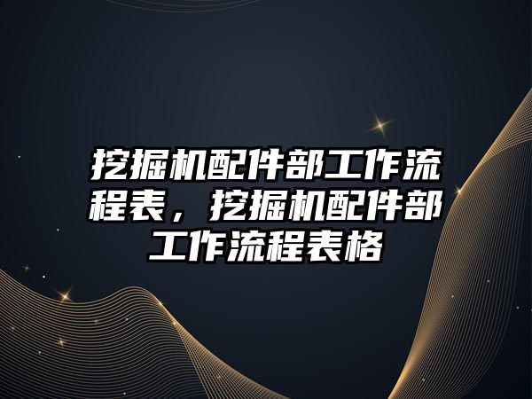 挖掘機配件部工作流程表，挖掘機配件部工作流程表格