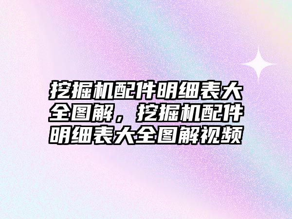 挖掘機配件明細表大全圖解，挖掘機配件明細表大全圖解視頻