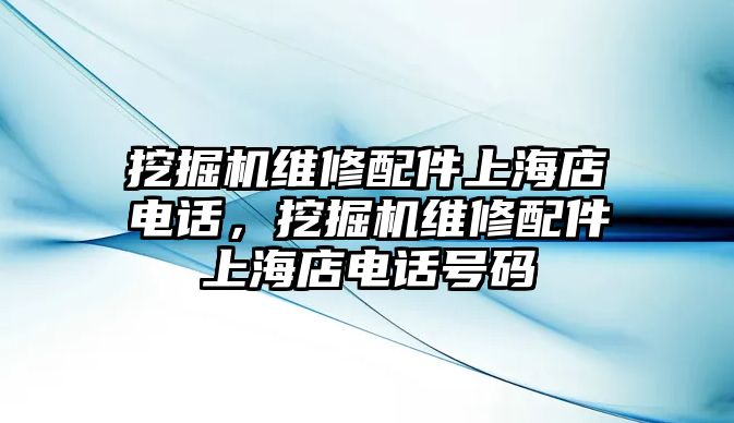 挖掘機(jī)維修配件上海店電話(huà)，挖掘機(jī)維修配件上海店電話(huà)號(hào)碼