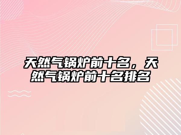 天然氣鍋爐前十名，天然氣鍋爐前十名排名
