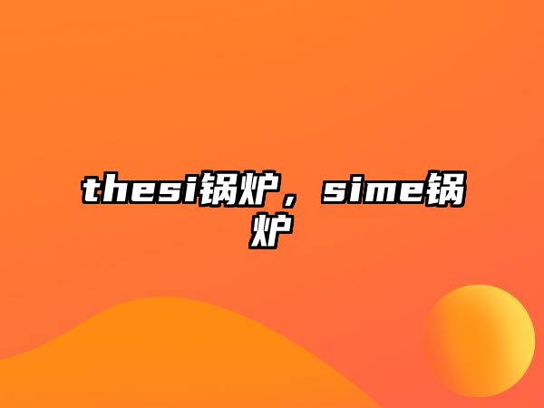 thesi鍋爐，sime鍋爐