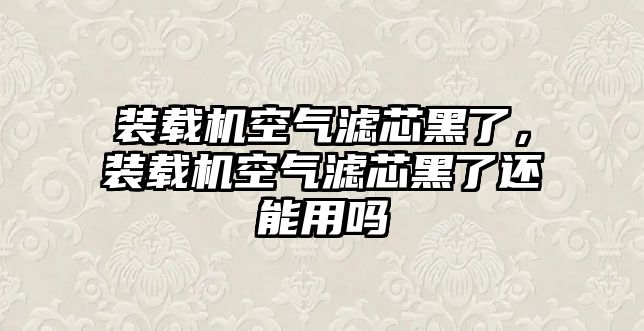 裝載機(jī)空氣濾芯黑了，裝載機(jī)空氣濾芯黑了還能用嗎