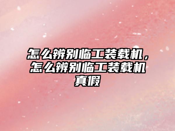 怎么辨別臨工裝載機，怎么辨別臨工裝載機真假