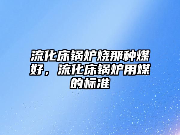 流化床鍋爐燒那種煤好，流化床鍋爐用煤的標準