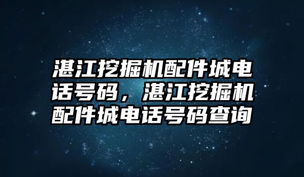 湛江挖掘機配件城電話號碼，湛江挖掘機配件城電話號碼查詢