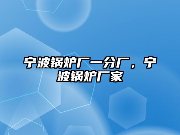 寧波鍋爐廠一分廠，寧波鍋爐廠家