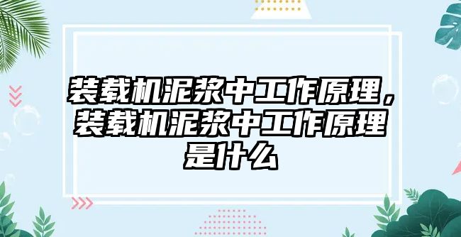 裝載機泥漿中工作原理，裝載機泥漿中工作原理是什么