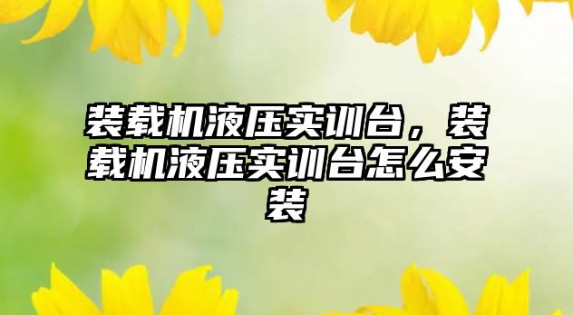 裝載機液壓實訓臺，裝載機液壓實訓臺怎么安裝