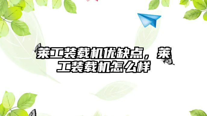 萊工裝載機(jī)優(yōu)缺點，萊工裝載機(jī)怎么樣