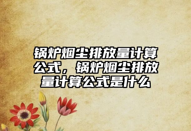 鍋爐煙塵排放量計算公式，鍋爐煙塵排放量計算公式是什么