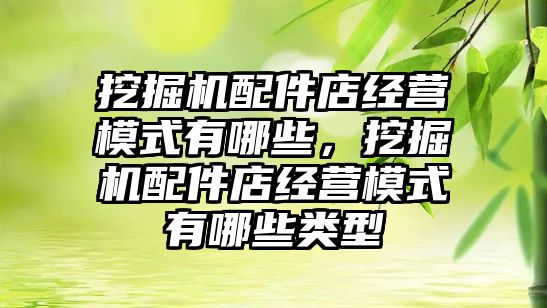 挖掘機(jī)配件店經(jīng)營(yíng)模式有哪些，挖掘機(jī)配件店經(jīng)營(yíng)模式有哪些類型
