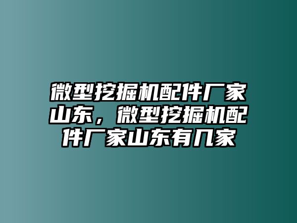 微型挖掘機(jī)配件廠家山東，微型挖掘機(jī)配件廠家山東有幾家