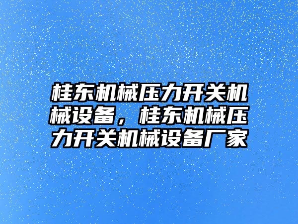 桂東機(jī)械壓力開關(guān)機(jī)械設(shè)備，桂東機(jī)械壓力開關(guān)機(jī)械設(shè)備廠家