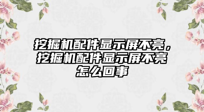 挖掘機(jī)配件顯示屏不亮，挖掘機(jī)配件顯示屏不亮怎么回事