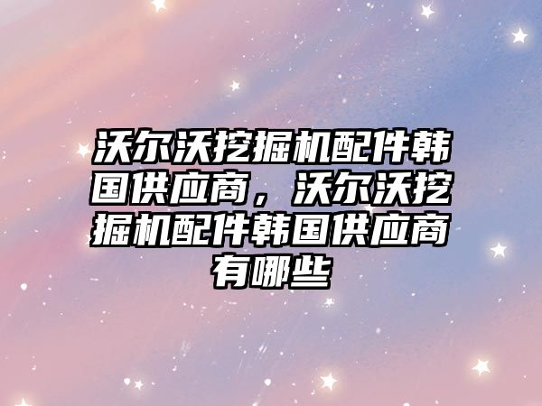 沃爾沃挖掘機配件韓國供應(yīng)商，沃爾沃挖掘機配件韓國供應(yīng)商有哪些