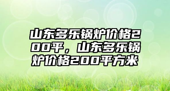 山東多樂鍋爐價格200平，山東多樂鍋爐價格200平方米