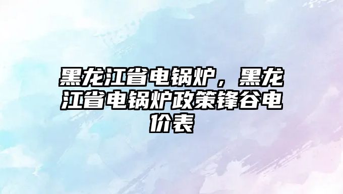 黑龍江省電鍋爐，黑龍江省電鍋爐政策鋒谷電價(jià)表