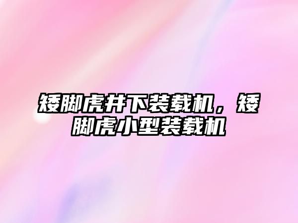 矮腳虎井下裝載機，矮腳虎小型裝載機