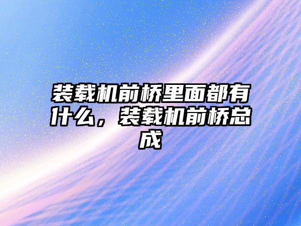 裝載機前橋里面都有什么，裝載機前橋總成