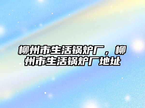 柳州市生活鍋爐廠，柳州市生活鍋爐廠地址