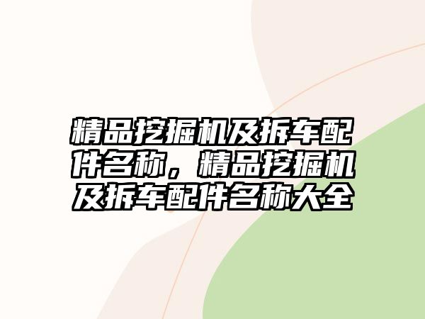 精品挖掘機(jī)及拆車配件名稱，精品挖掘機(jī)及拆車配件名稱大全