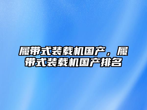 履帶式裝載機國產(chǎn)，履帶式裝載機國產(chǎn)排名