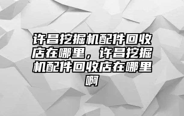 許昌挖掘機(jī)配件回收店在哪里，許昌挖掘機(jī)配件回收店在哪里啊