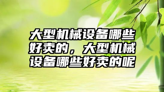 大型機(jī)械設(shè)備哪些好賣(mài)的，大型機(jī)械設(shè)備哪些好賣(mài)的呢