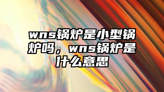 wns鍋爐是小型鍋爐嗎，wns鍋爐是什么意思