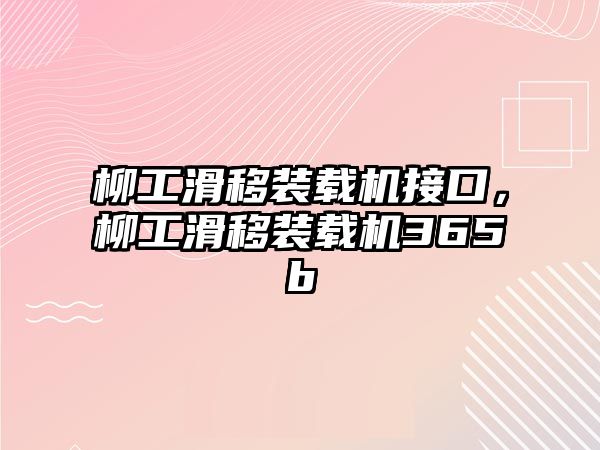 柳工滑移裝載機接口，柳工滑移裝載機365b