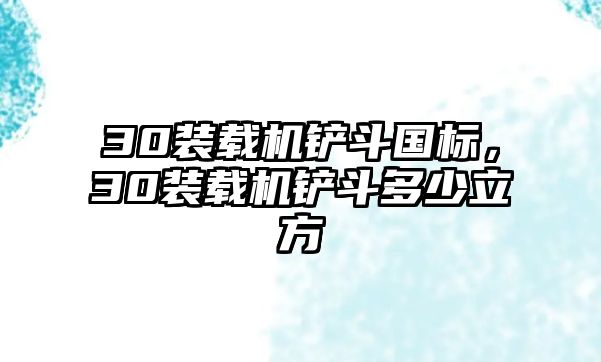 30裝載機(jī)鏟斗國標(biāo)，30裝載機(jī)鏟斗多少立方