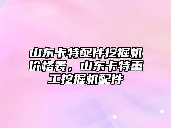 山東卡特配件挖掘機(jī)價格表，山東卡特重工挖掘機(jī)配件