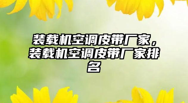裝載機空調(diào)皮帶廠家，裝載機空調(diào)皮帶廠家排名