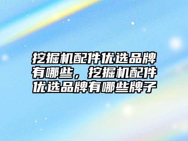 挖掘機配件優(yōu)選品牌有哪些，挖掘機配件優(yōu)選品牌有哪些牌子