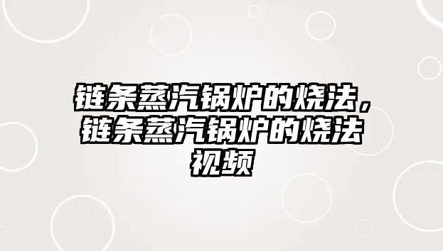 鏈條蒸汽鍋爐的燒法，鏈條蒸汽鍋爐的燒法視頻