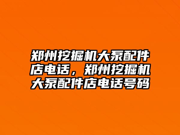 鄭州挖掘機(jī)大泵配件店電話，鄭州挖掘機(jī)大泵配件店電話號(hào)碼
