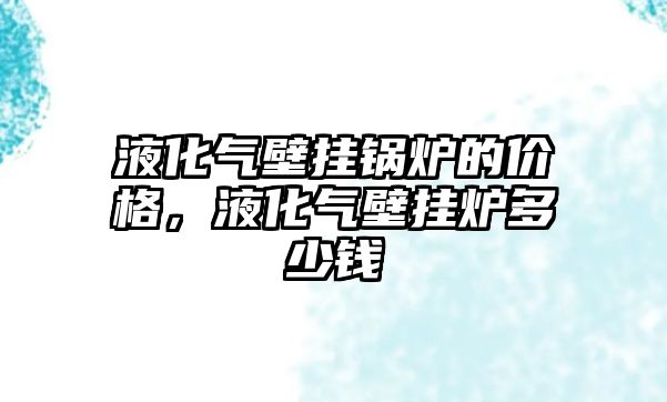 液化氣壁掛鍋爐的價格，液化氣壁掛爐多少錢