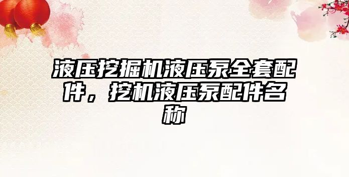 液壓挖掘機(jī)液壓泵全套配件，挖機(jī)液壓泵配件名稱